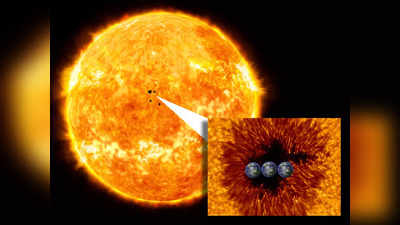 सूर्य के इस सनस्पॉट में समा सकती हैं तीन पृथ्वी, 24 घंटे में दोगुना हुआ आकार, धरती की ओर देख रही धधकते तारे की आंख