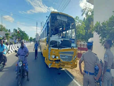 கரூரில் தனியார் கல்லூரி பேருந்து விபத்து... 13 மாணவிகளுக்கு சிகிச்சை!