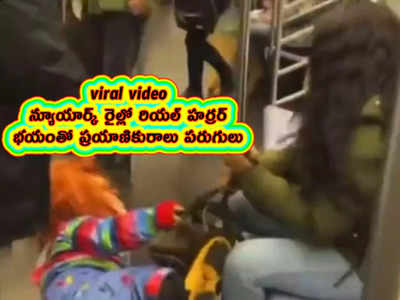 viral video: న్యూయార్క్ రైల్లో రియల్ హర్రర్.. భయంతో ప్రయాణికురాలు పరుగులు