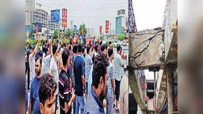 Noida News: सोसायटी की दो पिलर के बीच दरार पर भड़का लोगों का गुस्सा, लगाया जाम...जानिए पूरा मामला