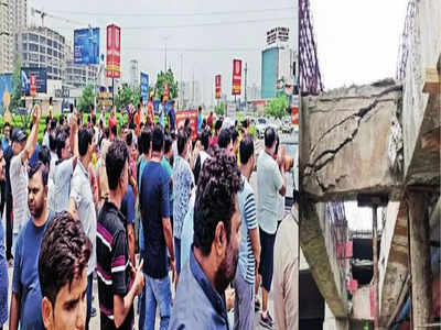 Noida News: सोसायटी की दो पिलर के बीच दरार पर भड़का लोगों का गुस्सा, लगाया जाम...जानिए पूरा मामला