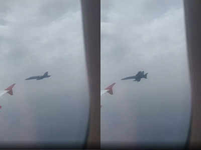 Fighter Jet Close to Plane: हवा में अगल-बगल आए प्लेन और फाइटर जेट, खिड़की से देखकर हलक में अटकी यात्रियों की जान, बाल-बाल बचे!