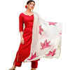 Red Color Cotton Kurti With Pant For Women