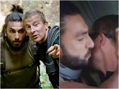 Ranveer Kisses Bear Grylls: रणवीर सिंह ने जंगल में बेयर ग्रिल्‍स को दनादन चूमा, मैन वर्सेज वाइल्‍ड के होस्‍ट का चेहरा देख भड़के लोग