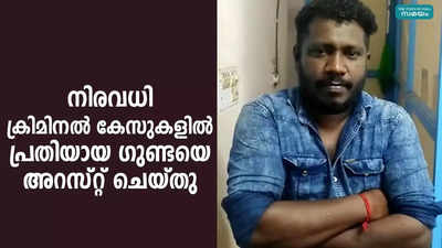 നിരവധി ക്രിമിനൽ കേസുകളിൽ പ്രതിയായ ഗുണ്ടയെ അറസ്റ്റ് ചെയ്തു