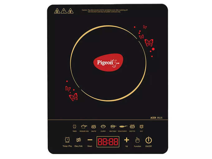 Pigeon By Stovekraft ABS Plastic Acer Plus Induction Cooktop 1800 Watts With Feather Touch Control - Black