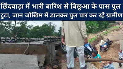 Chhindwara : छिंदवाड़ा में आफत की बारिश, बिछुआ में पुल टूटने से 30 गांवों का संपर्क कटा