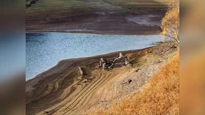 भीषण उष्णतेमुळं जलाशयाचे पाणी आटले अन् ४०० वर्षांपूर्वी पाण्याखाली गेलेले गाव सापडले