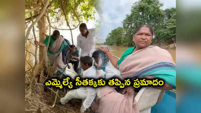 సీతక్కకు తప్పిన ప్రమాదం.. వరద ప్రవాహంలో కొట్టుకుపోయి చెట్టుకు ఢీకొన్న పడవ 