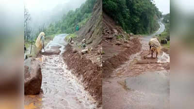 सातारचे मांझी! दोन आजोबांनी दरड हटवली; रस्ता खुला करण्यासाठी राब राब राबले