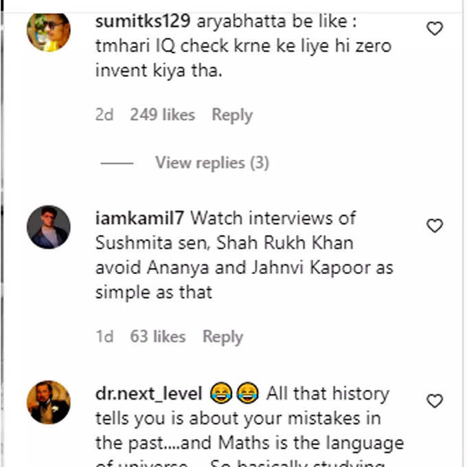 people comment on janhvi kapoor
