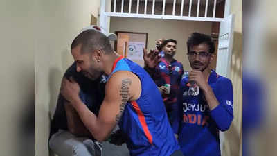IND vs WI: जीत के बाद भारतीय ड्रेसिंग रूम में पहुंचा खास मेहमान, शिखर धवन ने गले लगाकर किया स्वागत