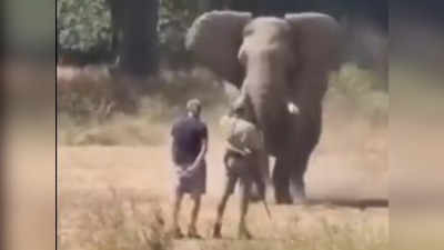 Elephant viral video : దాడి చేయాలని వచ్చిన ఏనుగు .. చిన్న టెక్నిక్‌తో వెనక్కి పరార్
