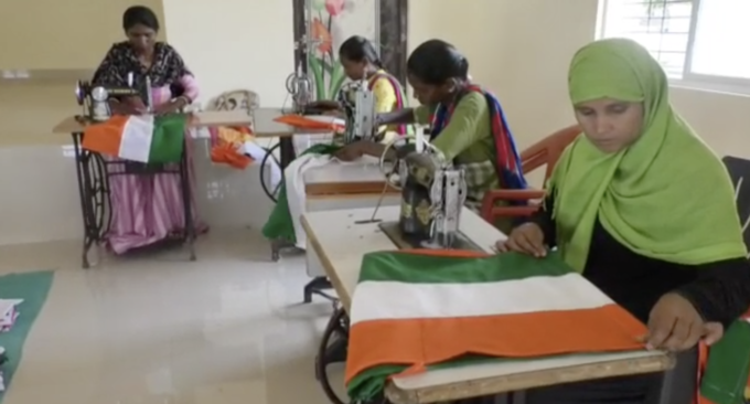 women Self Help Groups national flag stitching raichur