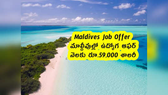 Maldives Job Offer : మాల్దీవుల్లో ఉద్యోగ ఆఫర్ .. నెలకు రూ.59,000 శాలరీ