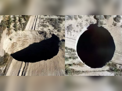 Giant Sinkhole : જમીનમાં અચાનક પડ્યો 650 ફૂટ ઊંડો અને 82 ફૂટ પહોળો રહસ્યમય ખાડો, સામે આવી ચોંકાવનારી તસવીરો