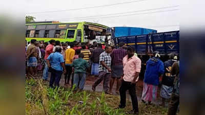 திருப்பூர்: தனியார் பேருந்து, செங்கல் லாரி நேருக்கு நேர் மோதி விபத்து; 20க்கும் மேற்பட்டோர் காயம்!