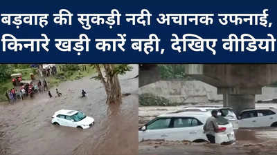 Khargone : सुकड़ी नदी में अचानक आई बाढ़, 13 कारें बही, छुट्टी के दिन पिकनिक मनाने गए थे लोग