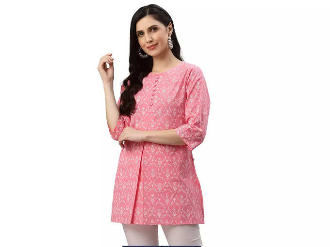 Floral Printed Short Kurti