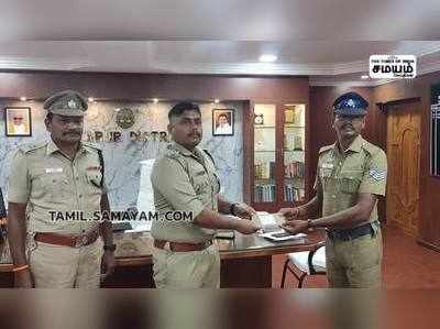 செயற்கையான டிராபிக் ஜாமை உருவாக்கி, ஆள் கடத்தல் குற்றவாளிகளை பிடித்த காவலர்களுக்கு கரூர் மாவட்ட காவல் கண்காணிப்பாளர்பாராட்டு