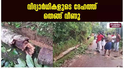 വിദ്യാര്‍ഥികളുടെ ദേഹത്ത് തെങ്ങ് വീണു