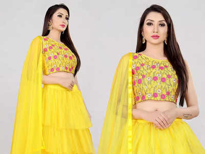 जन्माष्टमी पर पहनने के लिए बेस्ट हैं ये खूबसूरत पीले रंग की Lehenga Choli, कई गुना बढ़ा देंगे खूबसूरती
