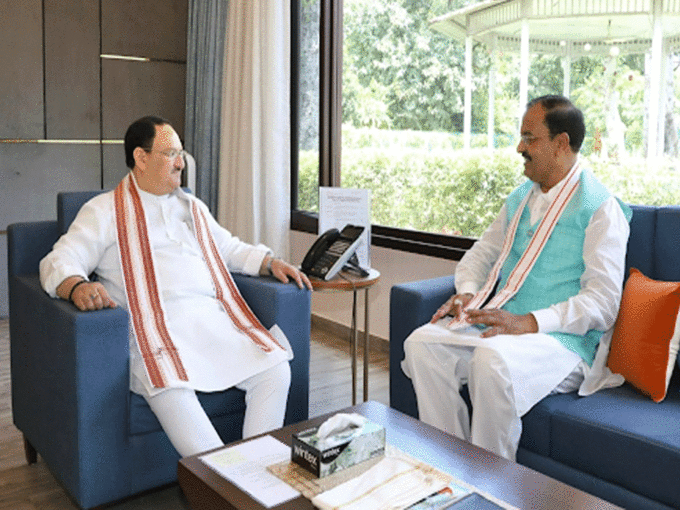 Keshav Prasad Maurya meets JP Nadda