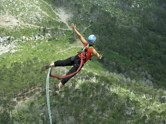 शिवपुरी के पास बंजी जम्पिंग - Bungee Jumping near Shivpuri