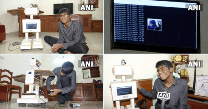 A 13 year old Prateek makes Robot with emotion in Chennai