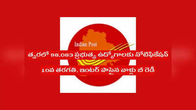 India Post Office Jobs: త్వరలో 98,083 ప్రభుత్వ ఉద్యోగాలకు నోటిఫికేషన్‌.. 10వ తరగతి, ఇంటర్‌ పాసైన వాళ్లు బీ రెడీ..!