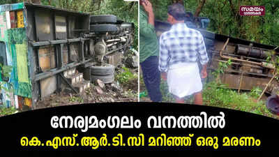 നേര്യമംഗലം വനത്തിൽ കെ.എസ്.ആർ.ടി.സി ബസ് മറിഞ്ഞ്  ഒരാൾ മരിച്ചു