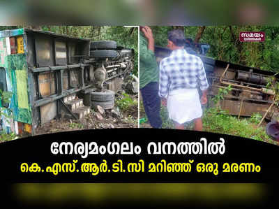 നേര്യമംഗലം വനത്തിൽ കെ.എസ്.ആർ.ടി.സി ബസ് മറിഞ്ഞ്  ഒരാൾ മരിച്ചു