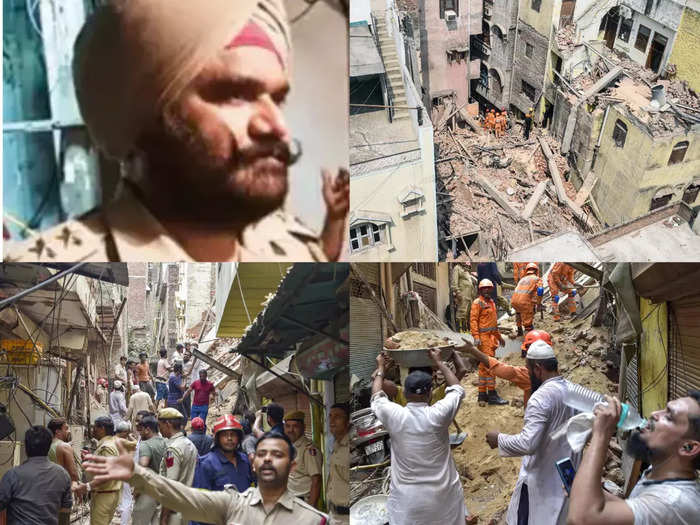 delhi police inspector gurnam singh how rescue of 5 men rubble of building collapsed azad market
