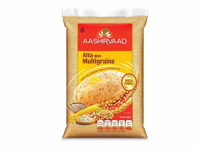 Ashirvaad Atta with Multigrains, 5kg pack, The High Fibre Atta