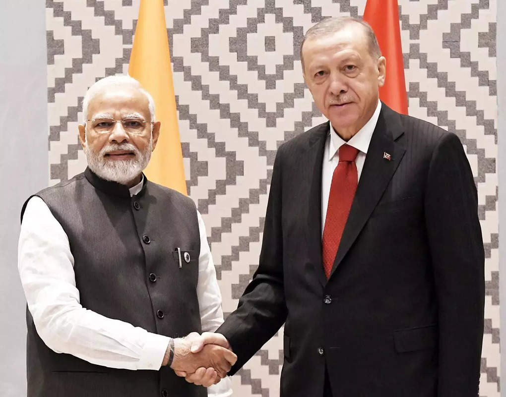 Samarkand, Sept 16 (ANI)_ Prime Minister Narendra Modi meets Turkey President Re....