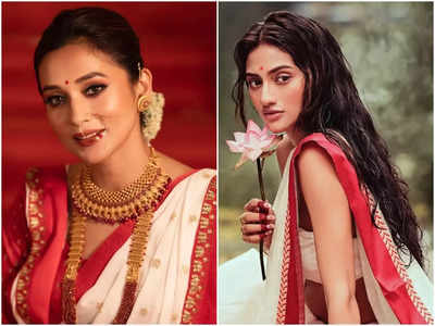 Nusrat Jahan: পুজোর মুুখে সাদা-লাল শাড়িতে মোহময়ী মিমি ও নুসরত, কে কাকে টেক্কা দিলেন?