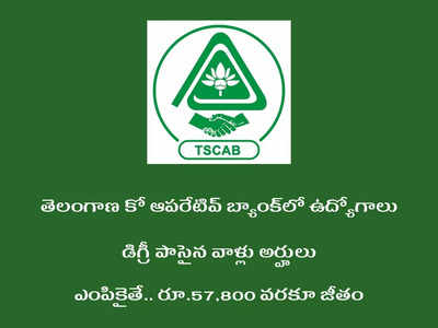 Telangana Jobs: తెలంగాణ స్టేట్ కో- ఆప‌రేటివ్ అపెక్స్ బ్యాంక్‌లో ఉద్యోగాలు.. డిగ్రీ పాసైన వాళ్లు అర్హులు