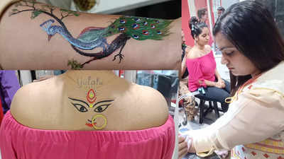 Navratri 2022: ટ્રેડિશનલ ડ્રેસના મેચિંગ સાથે tattoo પાછળ ખેલૈયાઓ બન્યા દિવાના