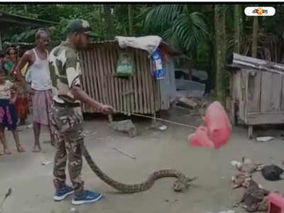 Jalpaiguri News : গলায় অজগর পেঁচিয়ে উল্লাস জলপাইগুড়ির মাচো ম্যানের, ভেলকিতে নিন্দার ঝড় নেটপাড়ায়