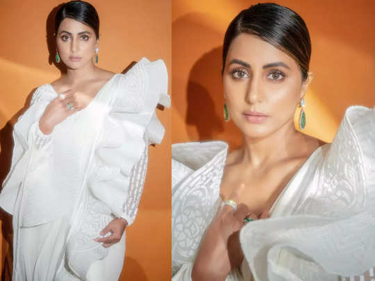 Hina Khans White Saree: હિના ખાને પહેરી એવી સાડી જે ડિઝાઇન આજ સુધી ક્યારેય નહીં જોઇ હોય તમે, તસવીરો ઉડાવી દેશે હોશ! 