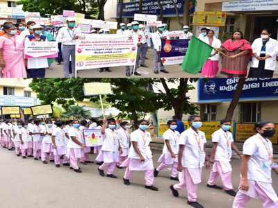 தேசிய தன்னார்வ இரத்ததான தினம்; கல்லூரி மாணவர்கள் அசத்தல் விழிப்புணர்வு!