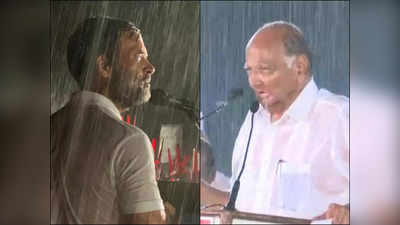 झमाझम बारिश में भाषण देते राहुल गांधी की इस फोटो को देख क्‍यों आ रही शरद पवार की याद?