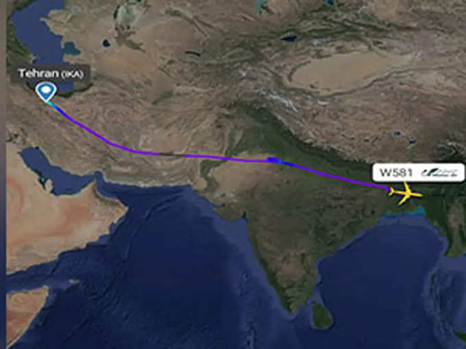 तेहरान से चीन जा रहा था विमान