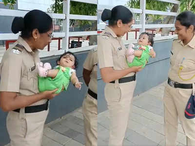 आई गेली परीक्षेला; महिला पोलिसांनी चार महिन्यांच्या बाळाला दिली मायेची ऊब; हृदयस्पर्शी Video
