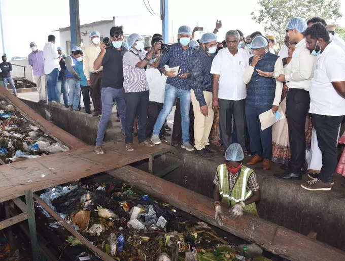 வெள்ளலூர் குப்பை கிடங்கில் ஆய்வு...