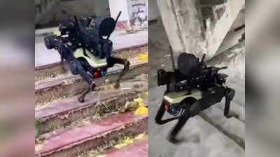 Video: चीन ने ड्रोन के जरिए रोबोट डॉग को उड़ाया, बंदूक से है लैस, एक बार में निकलती है 80 गोली