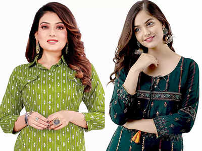 किसी भी पूजा पाठ में पहनें ये Green Long Kurtis, 500 रुपये की शुरुआती कीमत में मिलेंगी Amazon Sale में