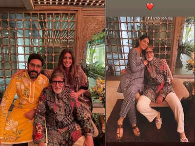 Amitabh Bachchanએ પરિવાર સાથે ઉજવ્યો 80મો બર્થ ડે, દીકરી શ્વેતા સાથે ટ્વિનિંગ કર્યું, આરાધ્યાએ પાઠવી ખાસ શુભકામના