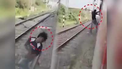 VIDEO: शायनिंग महागात पडली! ट्रेनबाहेर लटकत स्टंट; तितक्यात लोखंडी खांब आला अन्...