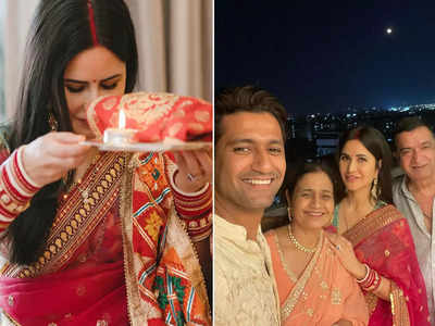 Katrina Kaif Karwa Chauth: कटरीना का पति विक्की कौशल संग पहला करवा चौथ, सास-ससुर के साथ शेयर कीं तस्वीरें